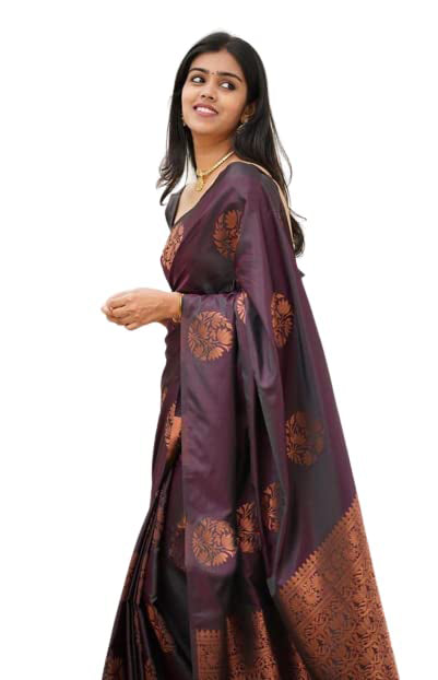 Vamika Purple Banarasi Jacquard Weaving Saree | Grocsy