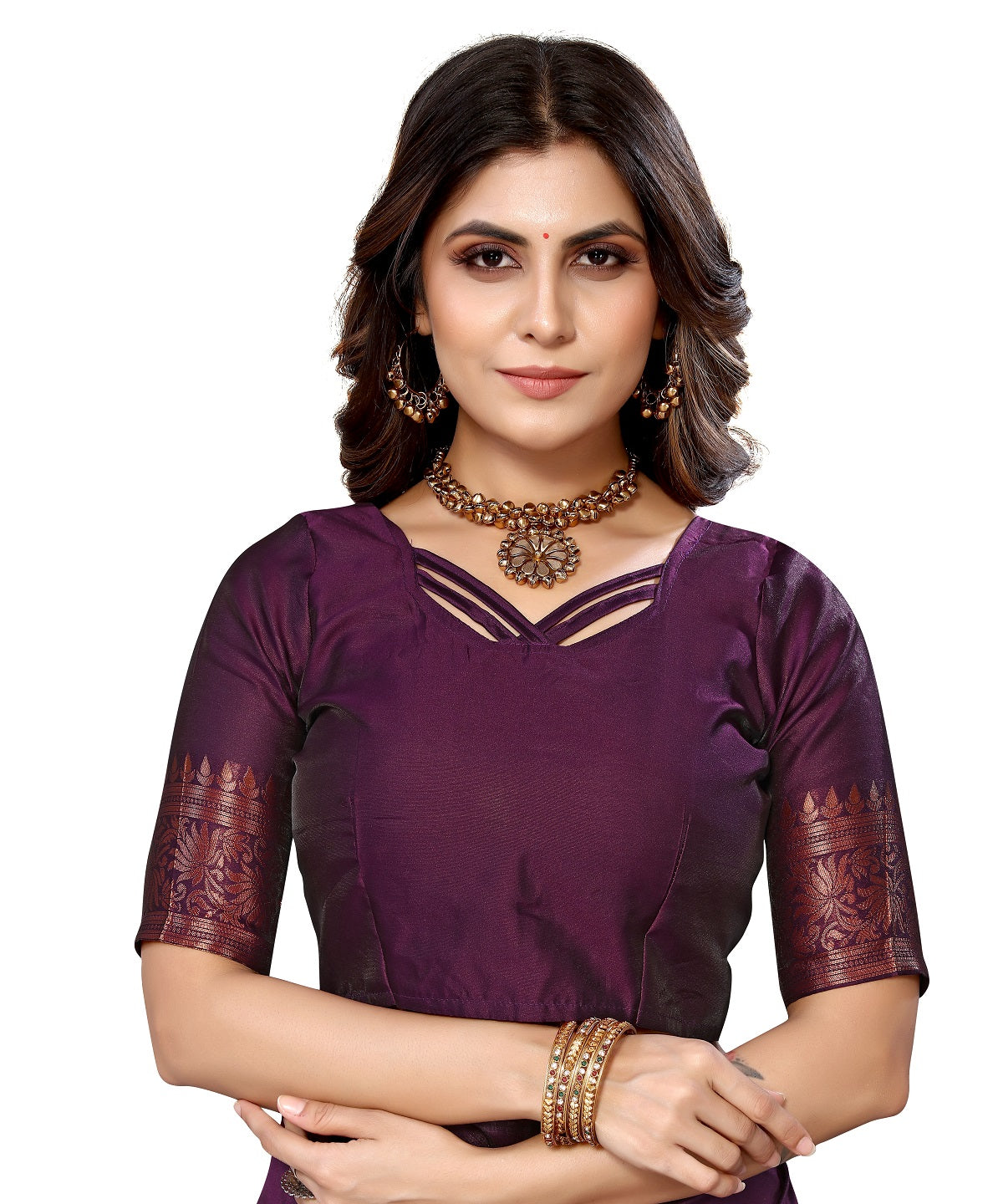 Vamika Purple Banarasi Jacquard Weaving Saree | Grocsy