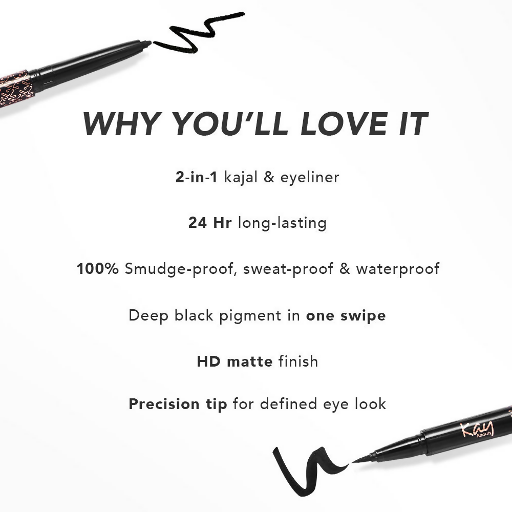 Kay Beauty Intense Black 24H Kajal Eyeliner Duo | Grocsy