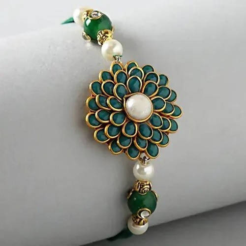 Premium Beads Rakhi & Choco Swiss Chocolicious Box | Grocsy