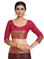 Mimosa Women's Kanjivaram Art Silk Burgundy Saree | Grocsy