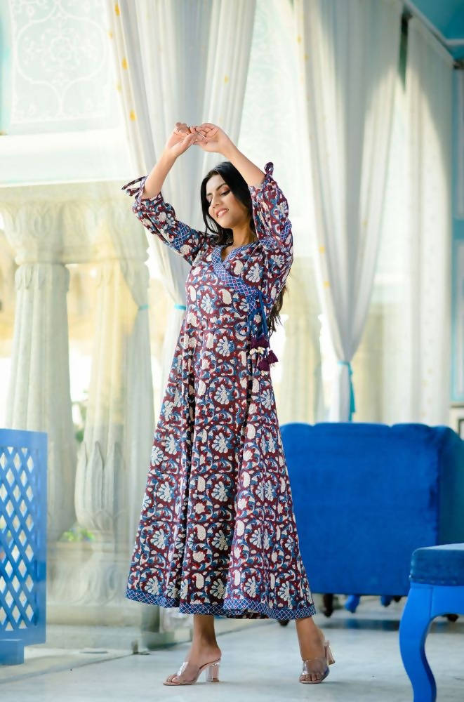 Yufta Women's Handblock printed kurta Dress | Grocsy