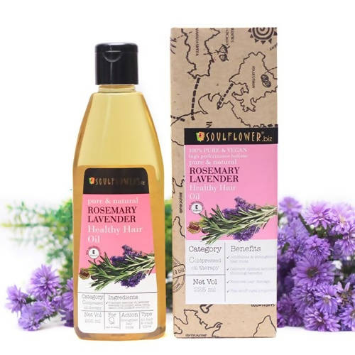 Soulflower Pure & Natural Rosemary Lavender Healthy Hair Oil | Grocsy