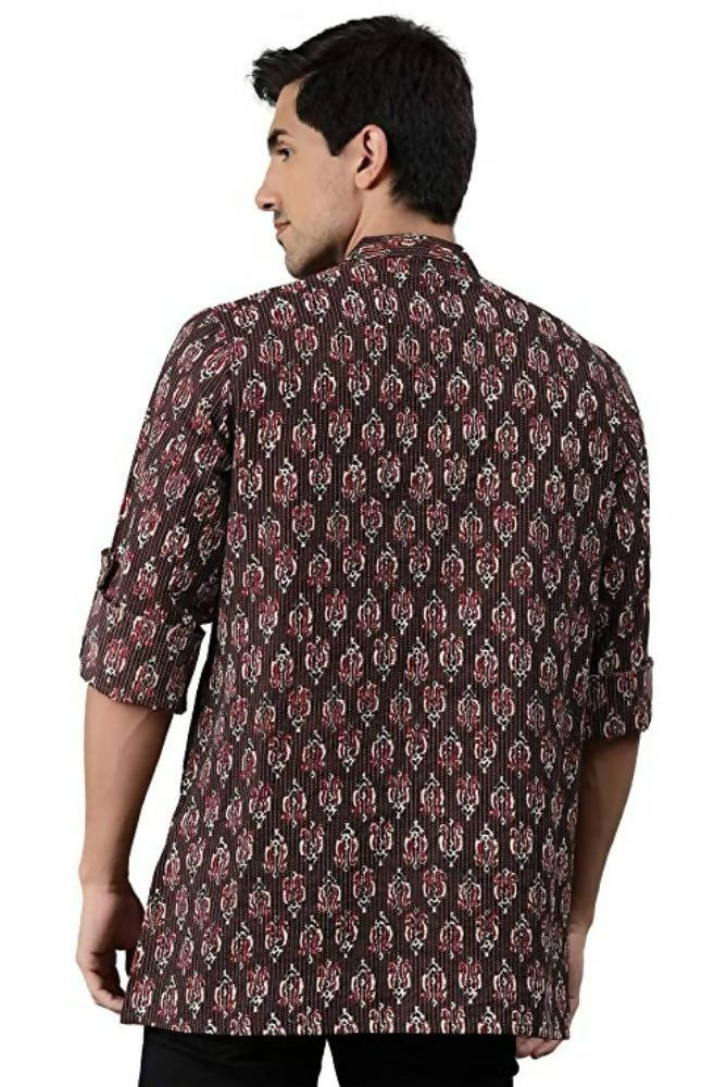 Janasya Men's Brown Cotton Kurta | Grocsy