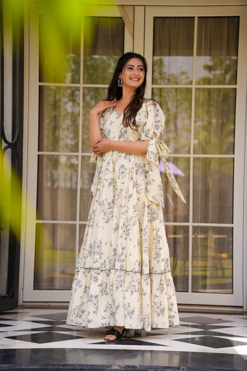The52 Women's Gorgeous Flared Partywear Designer Poly Rayon Gown | Grocsy