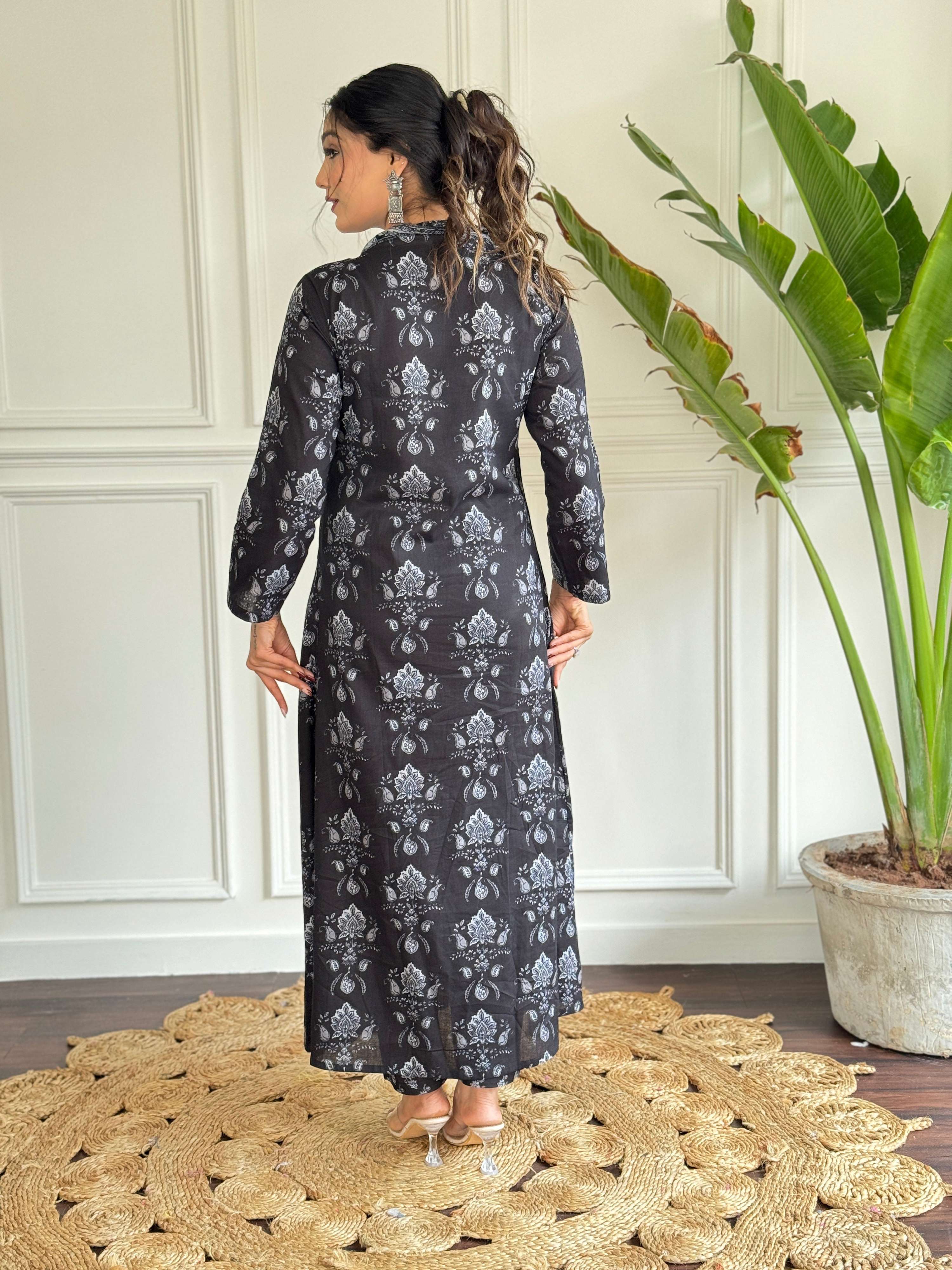 The52 Pure Cotton Fabric Printed Work Kurta, Pant and Dupatta Set | Grocsy