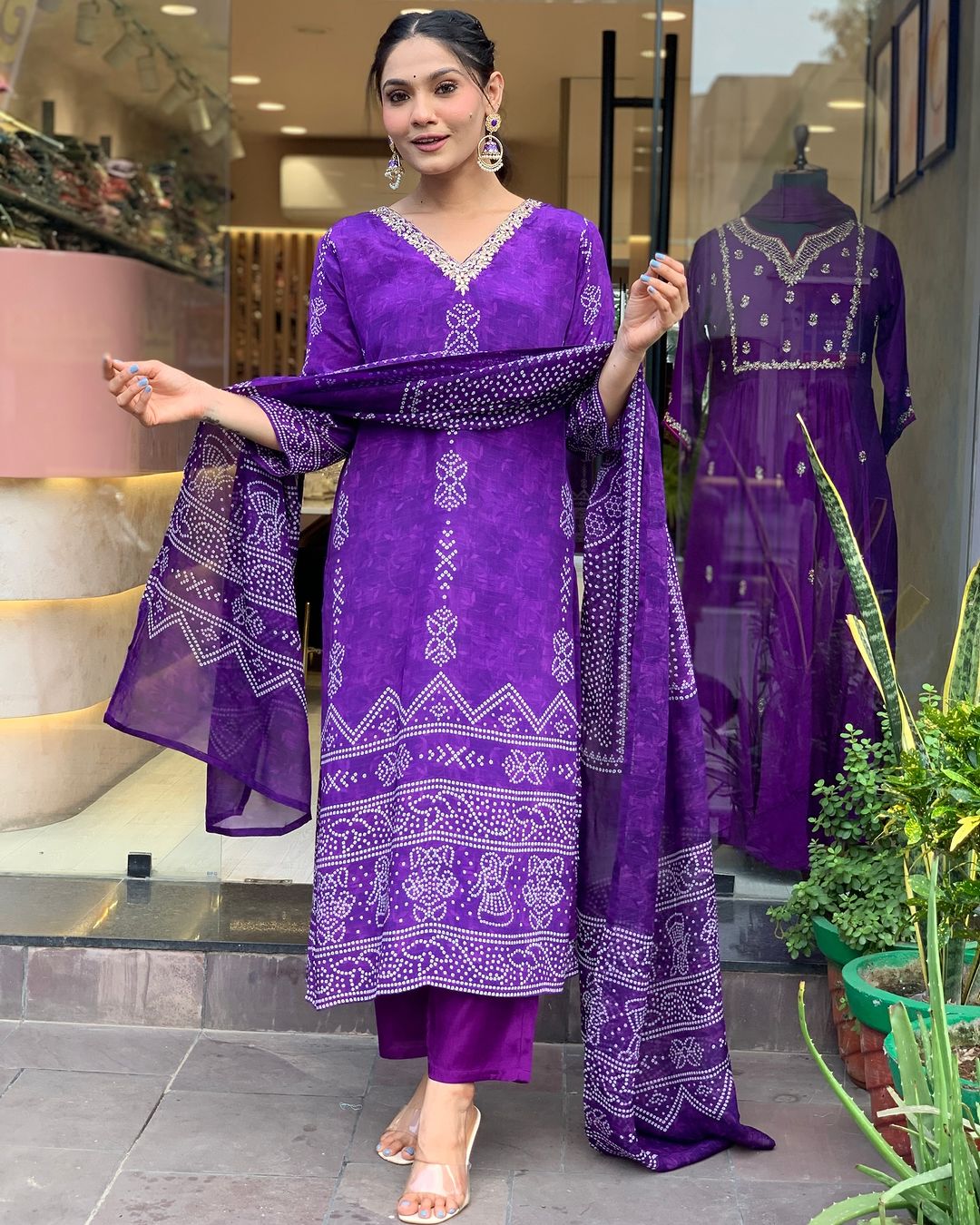 The52 Silk Blend Printed Fabric work Straight cut Kurta, Pant and Dupatta Set | Grocsy