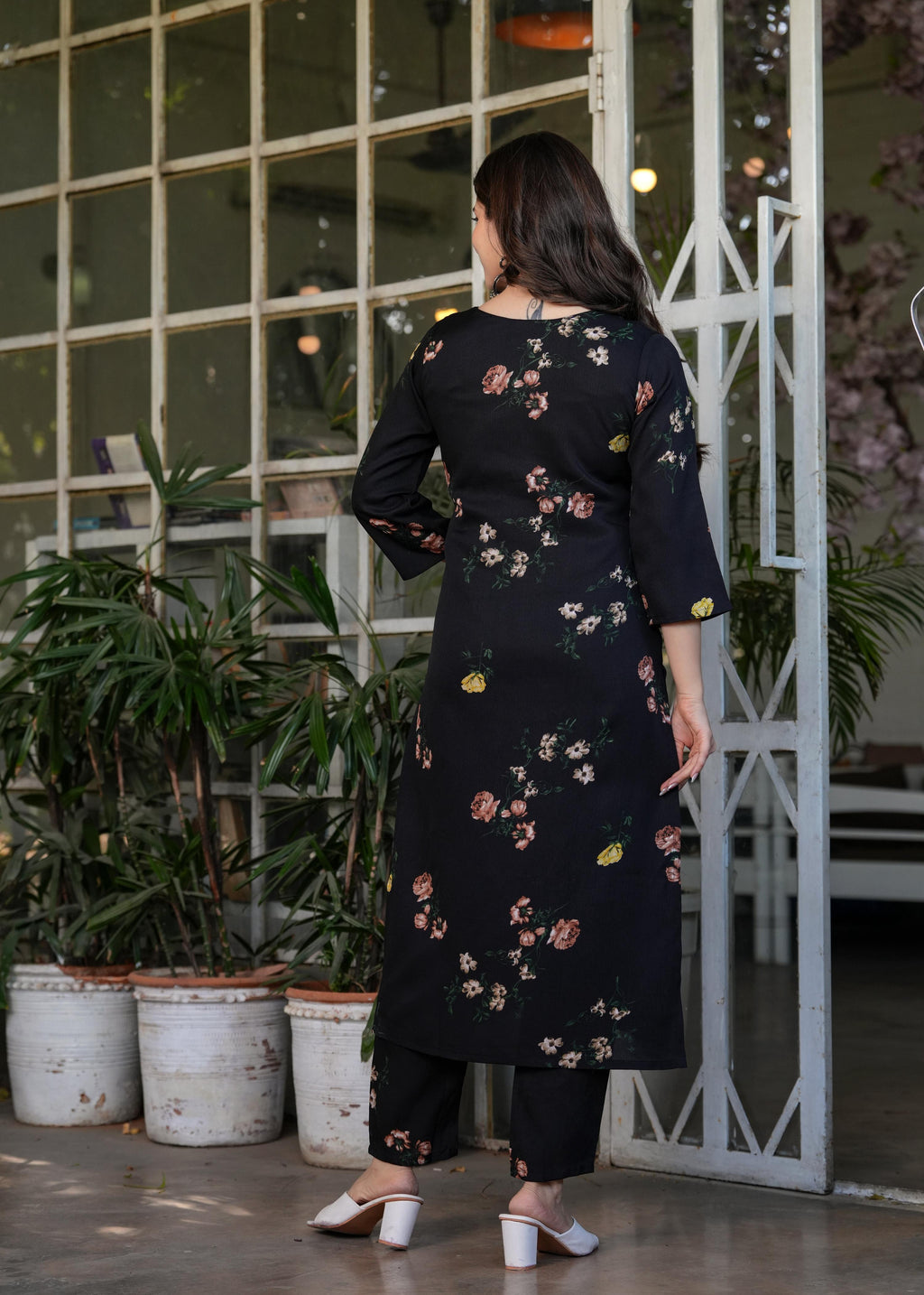 The52 French Crepe Fabric work Straight cut Kurta, Pant and Dupatta Set | Grocsy