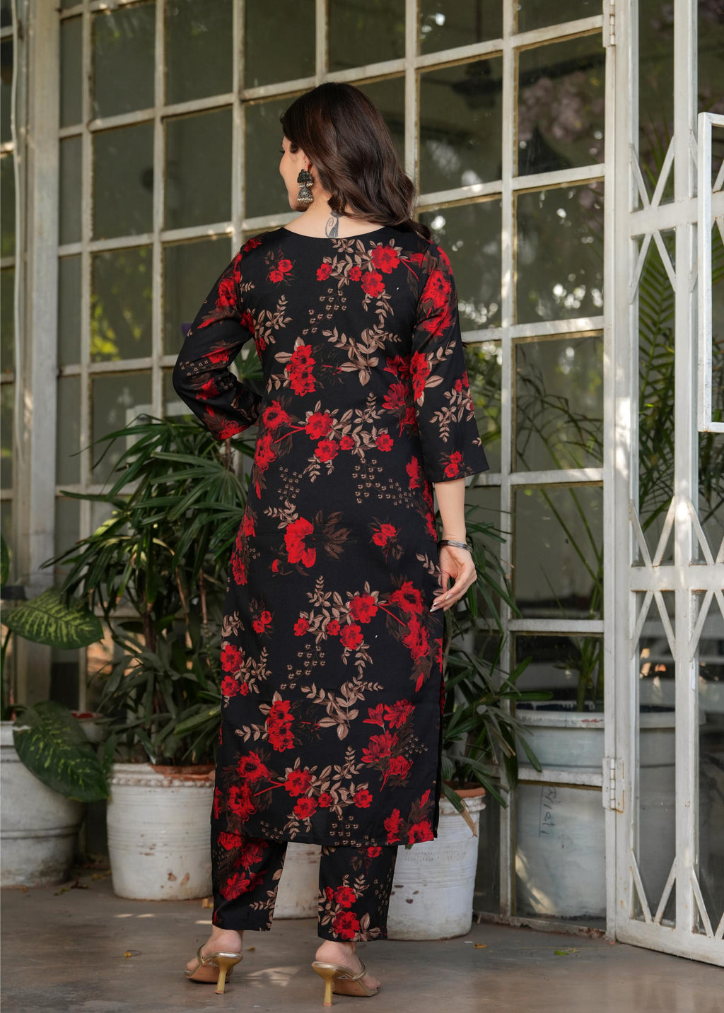 The52 Women's Printed Silk Blend Fabric Straight Kurta, Pant and Dupatta Set | Grocsy