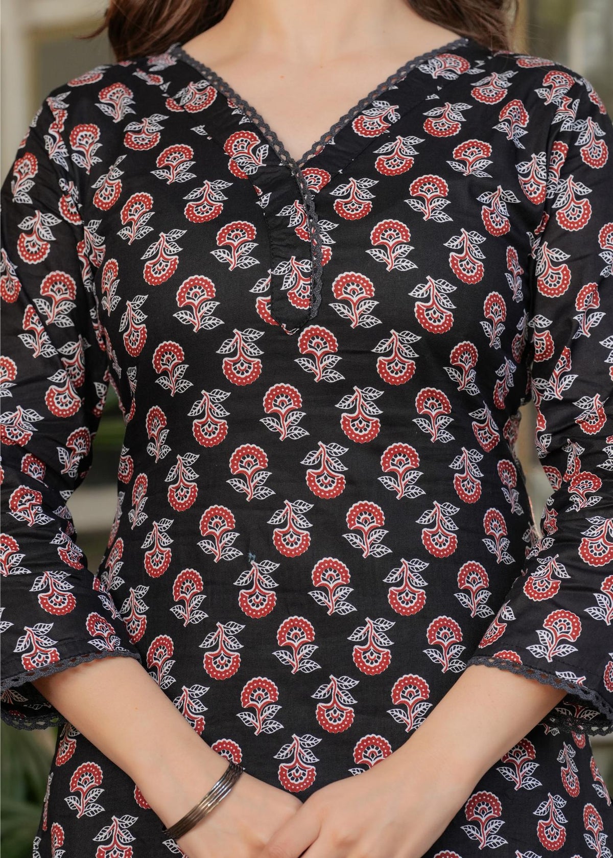 The52 Women's Printed Pure Cotton Fabric Straight Kurta, Pant and Dupatta Set | Grocsy