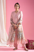 Teeya Creation Peach Color Viscose Chanderi Embroidery Work Fully Stitched Kurti Set | Grocsy