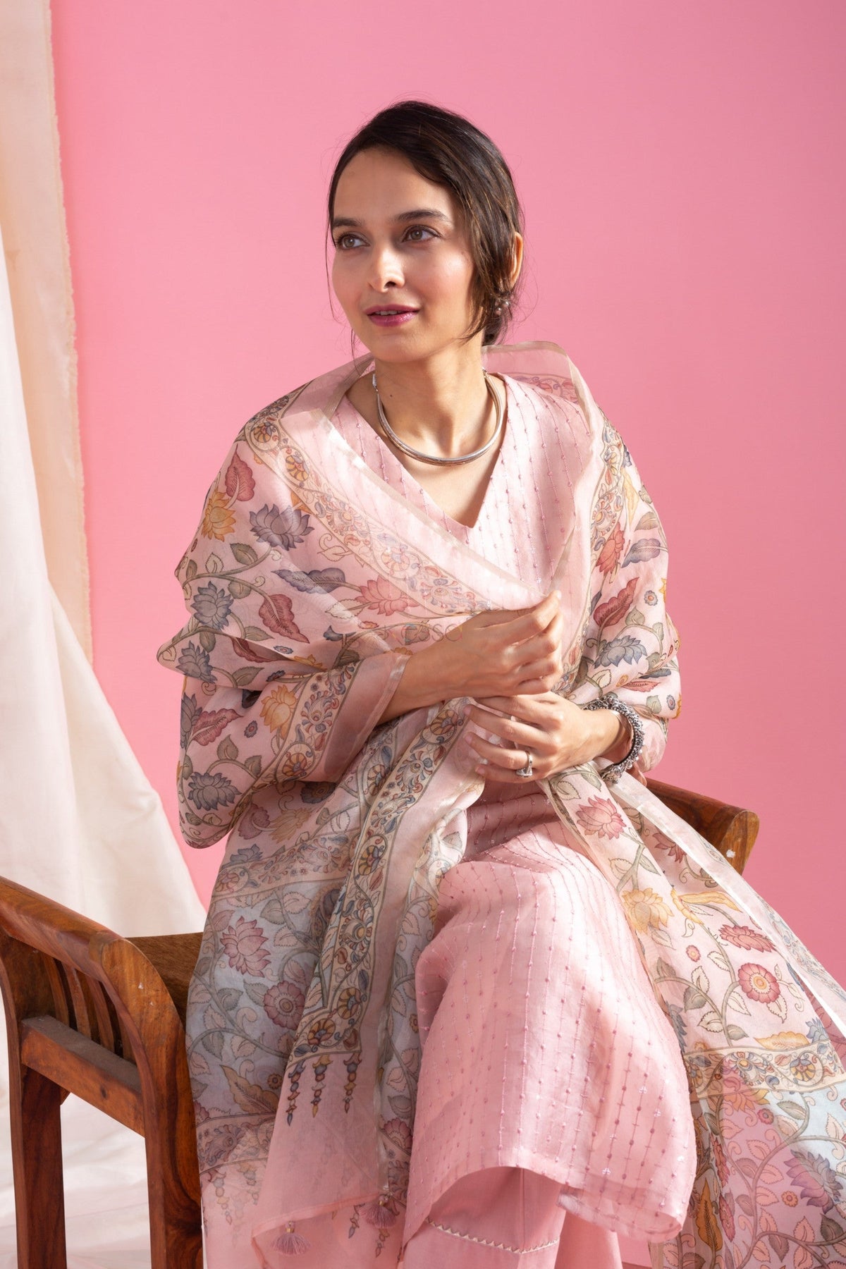 The52 Beautiful Viscose Chanderi Fabric Straight Kurta, Pant and Dupatta Set | Grocsy