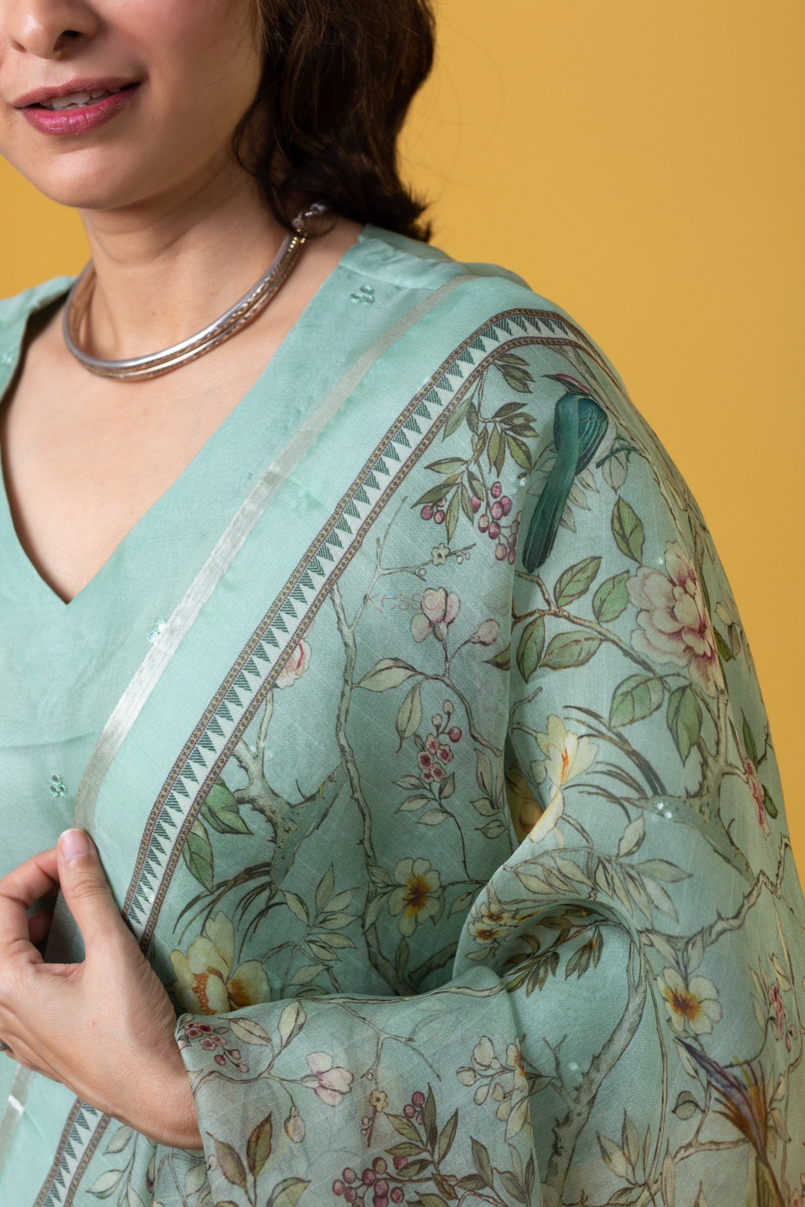 The52 Beautiful Viscose Chanderi Fabric Straight Kurta, Pant and Dupatta Set | Grocsy