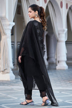 The52 Women's Gorgeous Fox Georgette Embroidery Straight Kurta with Pant and Dupatta Set | Grocsy