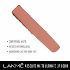 Lakme Absolute Matte Ultimate Lip Color with Argan Oil - Brunch Nude | Grocsy