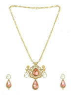 Glass Kundan Gold plated Long Earrings - Ruby Raang | Grocsy