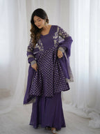 Teeya Creation Lavender Color Embroidery Work Wedding Wear Salwar Suit | Grocsy