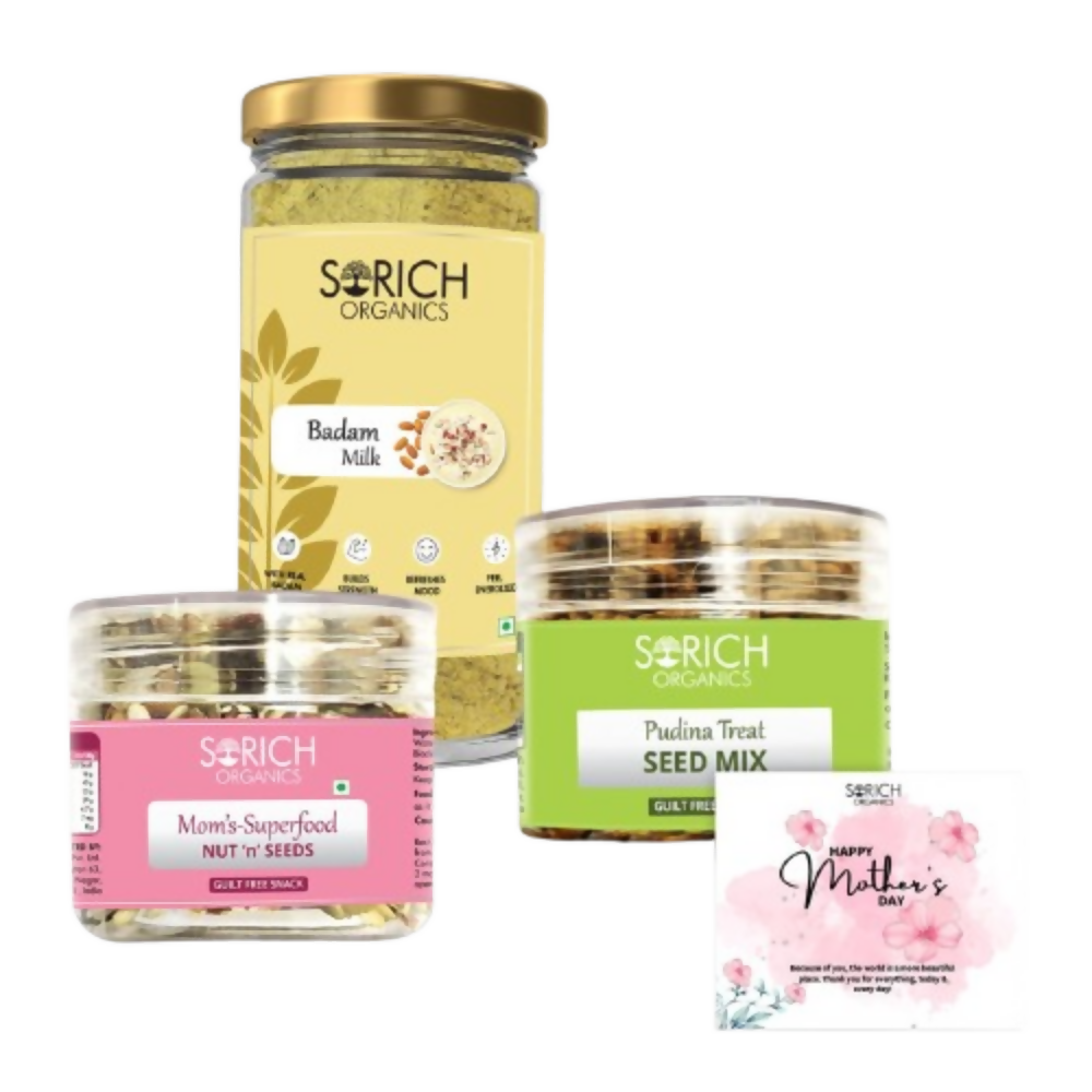Sorich Organics Mother's Superfood Mix, Badam Milk & Pudina Seeds Mix - Combo | Grocsy