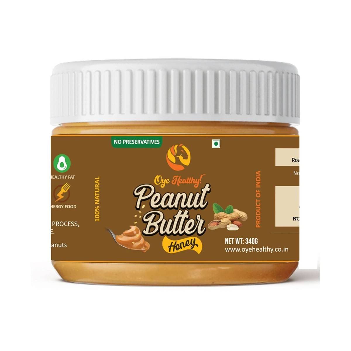 Oye Healthy Peanut Butter Natural Honey Combo Pack of 2 (850gm+340gm) | Grocsy