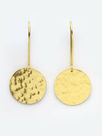NVR Women Gold-Polished Fish Hook Circle Drop Earrings | Grocsy