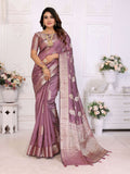 Aastha Fashion Purple Soft Organza Silk Weaving Saree | Grocsy