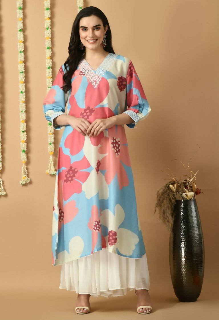 Joban Fashion Print Maslin Kurta Set | Grocsy