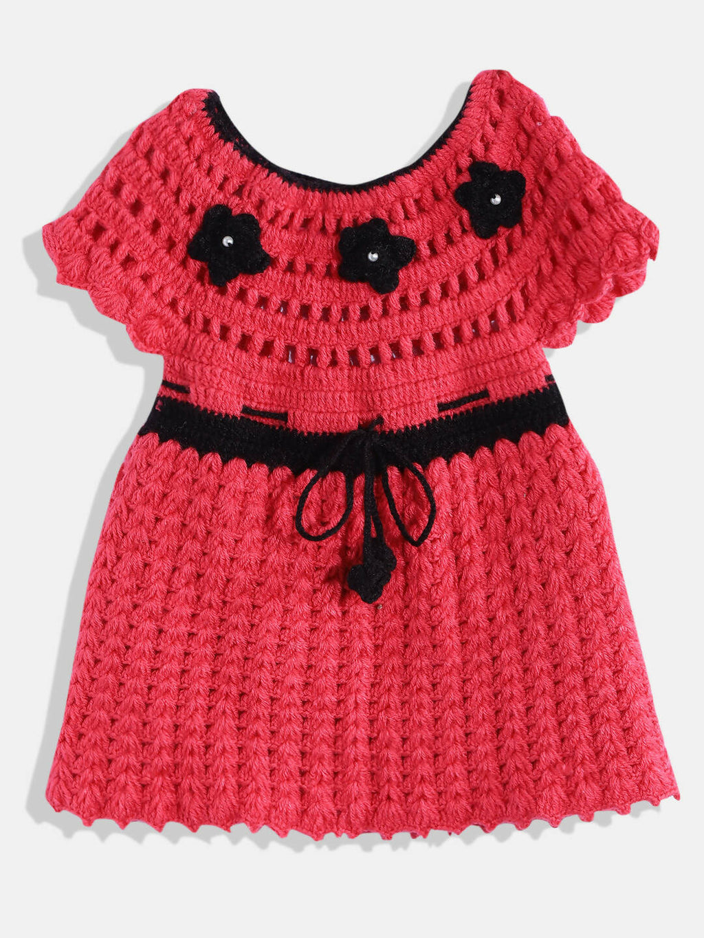 ChutPut Hand knitted Crochet Wool Queen Dress - Pink | Grocsy