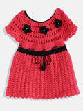 ChutPut Hand knitted Crochet Wool Queen Dress - Pink | Grocsy