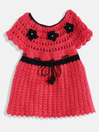 ChutPut Hand knitted Crochet Wool Queen Dress - Pink | Grocsy