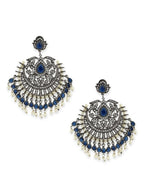 Diamond and Pearl Chand Earrings- Ruby Raang | Grocsy