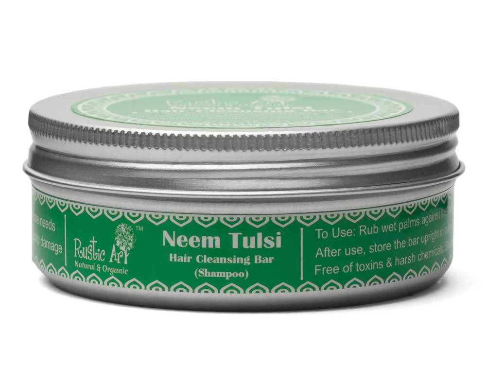 Rustic Art Neem Tulsi Hair Cleansing Bar | Grocsy