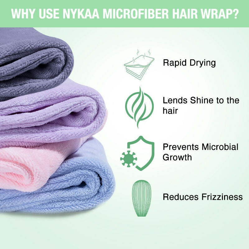Nykaa Naturals Microfiber Hair Wrap for Frizz Free & Shiny Hair - Green | Grocsy