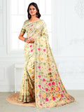 Shree Shyam Fashion Linen Cotton Off White Saree | Grocsy