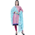 A R Silk Firozi Color Window Square Cotton Dupattas and Chunnis | Grocsy