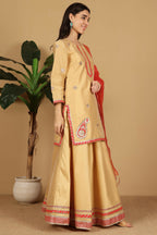 Joban Fashion Beige Taffeta Lehenga Set | Grocsy