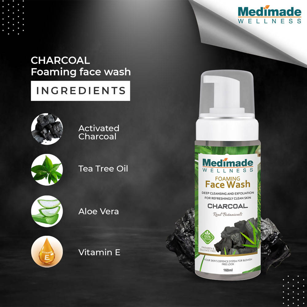 Medimade Wellness Foaming Face Wash With Charcoal | Grocsy
