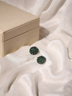 Diamond & Green Stone Earrings- Ruby Raang | Grocsy
