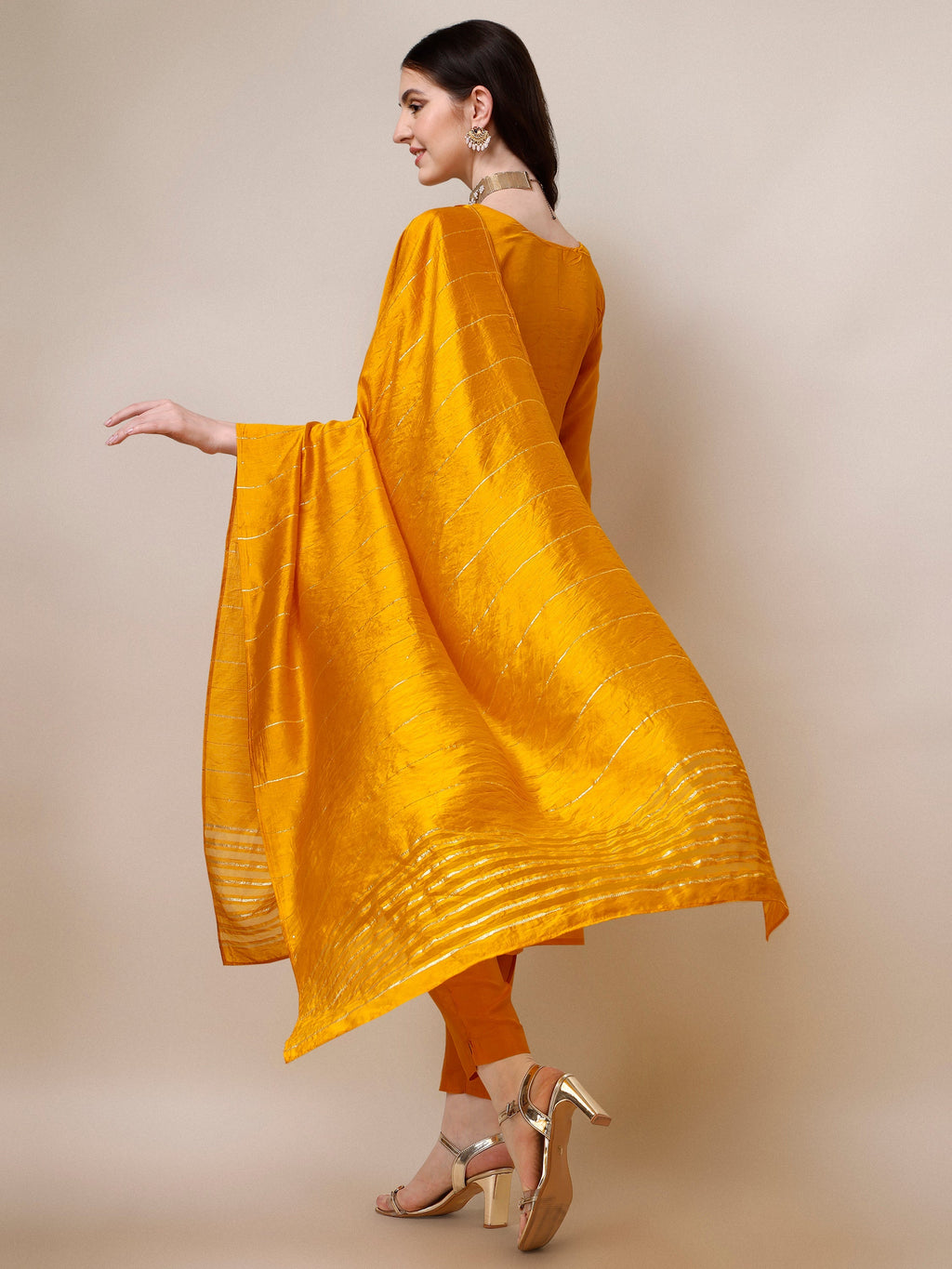 Embroidered Kurta With Pant & Dupatta Set, Multicolor - Hiral Fashion | Grocsy