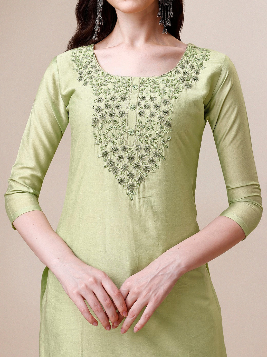 Embroidered Kurta With Pant And Dupatta Set, Multicolor - Hiral Fashion | Grocsy