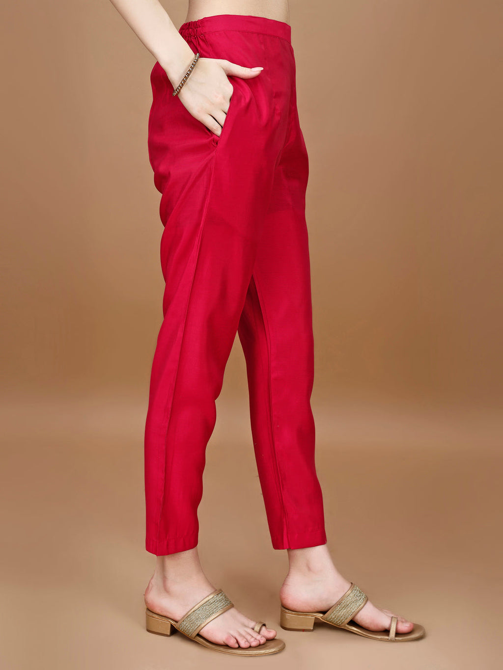 Hand Embroidered Kurta With Pant & Banarasi Dupatta Premium, Multicolor - Hiral Fashion | Grocsy