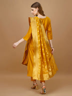 Hand Embroidered Kurta With Pant & Banarasi Dupatta Premium, Multicolor - Hiral Fashion | Grocsy