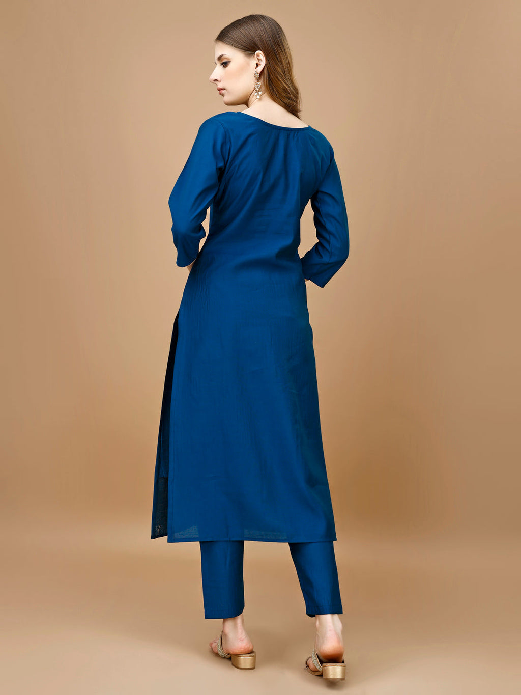 Hand Embroidered Kurta With Pant & Banarasi Dupatta Premium, Multicolor - Hiral Fashion | Grocsy