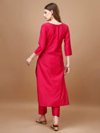 Hand Embroidered Kurta With Pant & Banarasi Dupatta Premium, Multicolor - Hiral Fashion | Grocsy