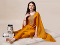 Hand Embroidered Kurta With Pant And Dupatta Set, Multicolor - Hiral Fashion | Grocsy