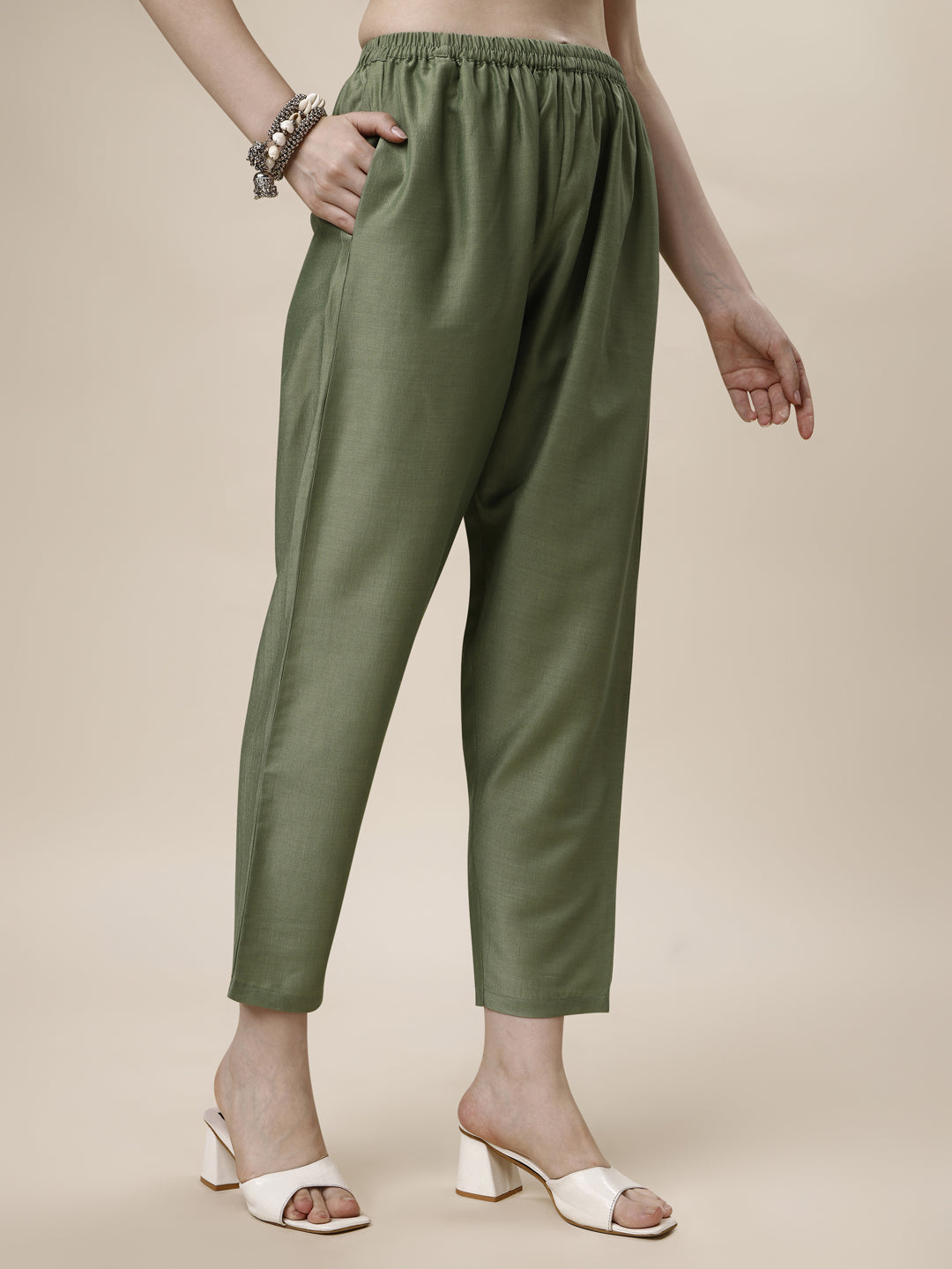 Embroidered & Leheriya Kurta With Pant And Dupatta Set, Multicolor - Hiral Fashion | Grocsy