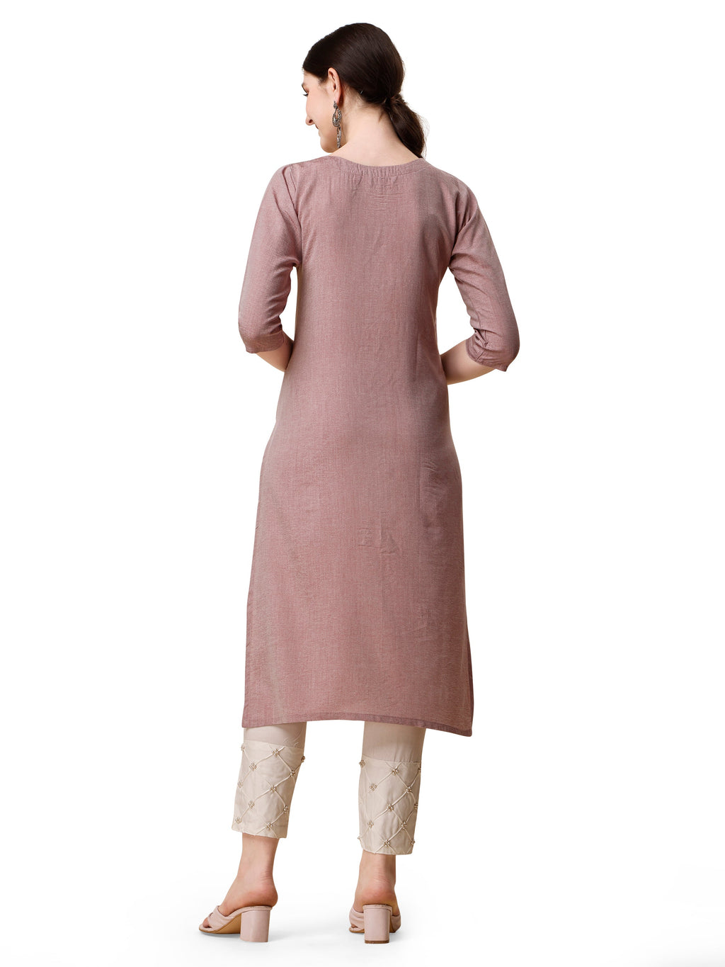Embroidered Kurta With Moti Embellished Pant And Dupatta Set, Multicolor - Hiral Fashion | Grocsy