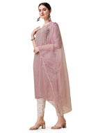 Embroidered Kurta With Moti Embellished Pant And Dupatta Set, Multicolor - Hiral Fashion | Grocsy