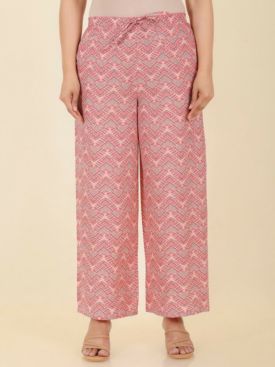 Aramya Pink Soft Cotton Floral Print A-line Kurta Set for Women | Grocsy