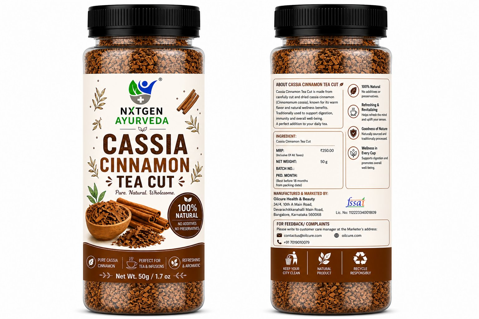 Nxtgen Ayurveda Cassia Cinnamon Tea Cut | Grocsy