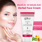 Globus Naturals Glycolic & 1% Salicylic Acid Herbal Anti Acne Face Cream | Grocsy